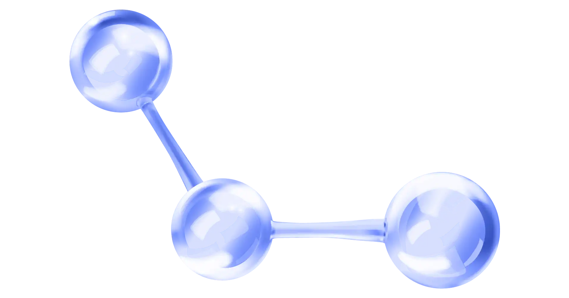 Transparent blue graphic of a chemical molecular structure representing small molecule drug development.